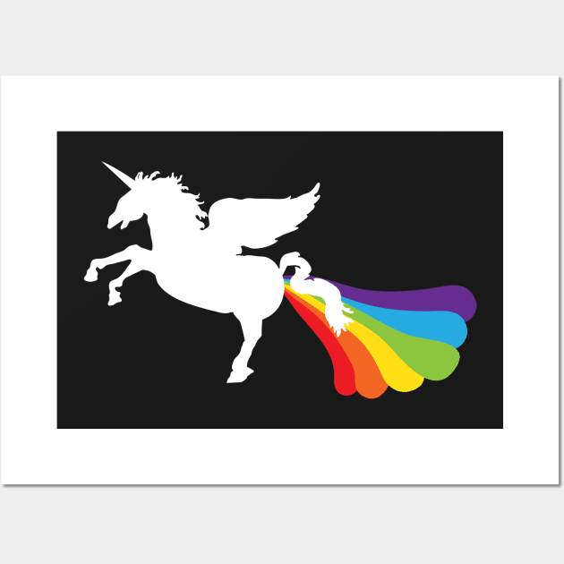 Unicorn Pooping Rainbows Funny LGBT Pride Wall Art by ProudToBeHomo